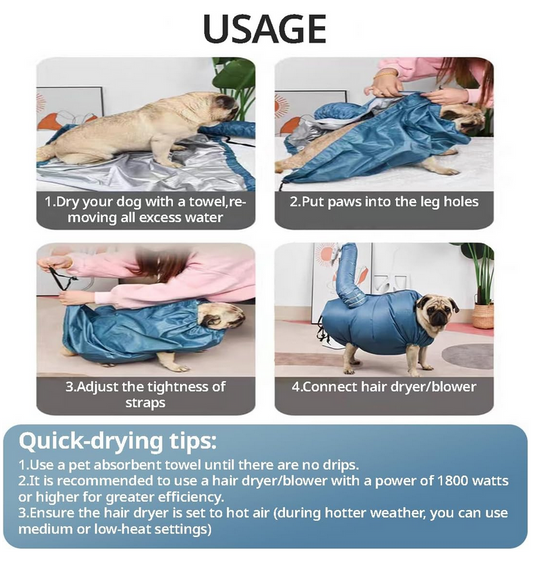 Secador plegable para mascotas