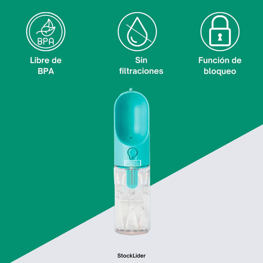Botella Portátil para Mascotas con Filtro