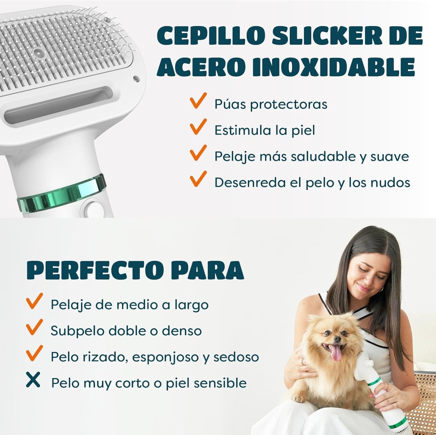 Secador-Cepillo para Mascotas 2 en 1 | Cuidado y Secado Rápido - Portátil y Eficiente