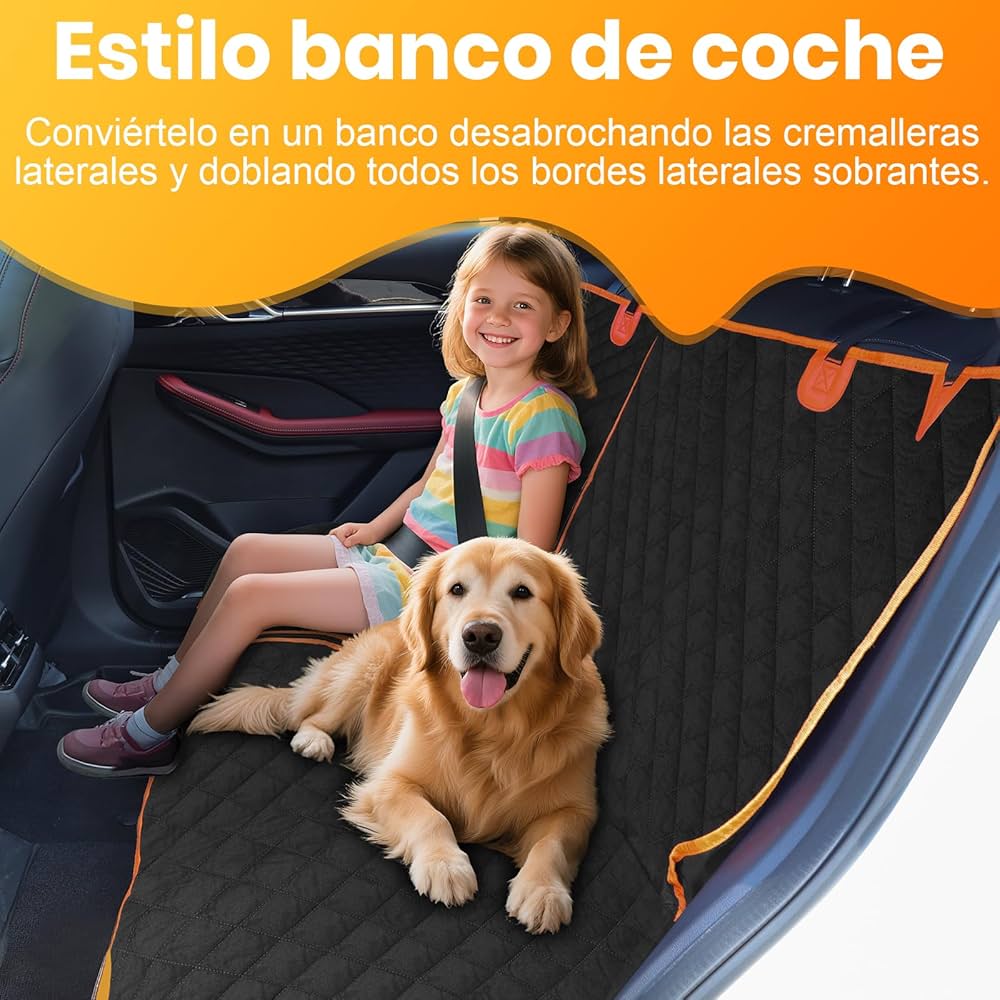 Funda de Asiento Trasero de Lujo para Perros