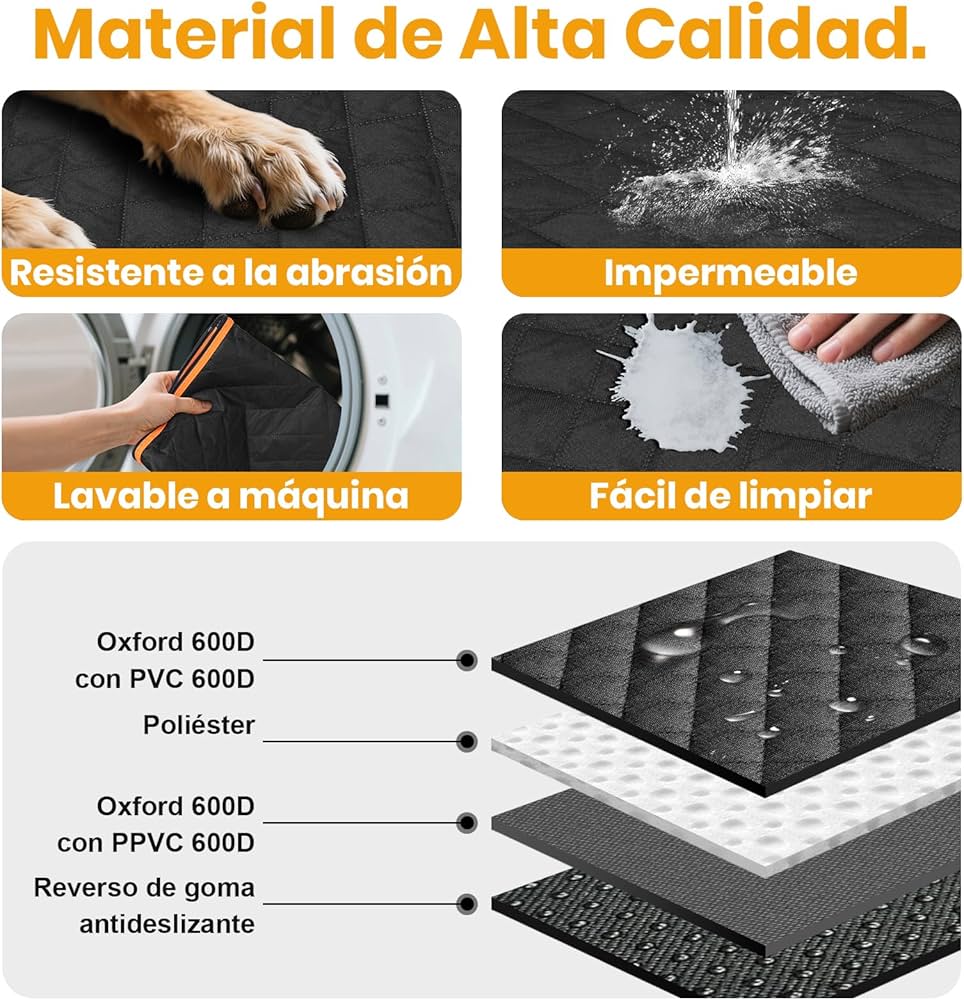 Funda de Asiento Trasero de Lujo para Perros