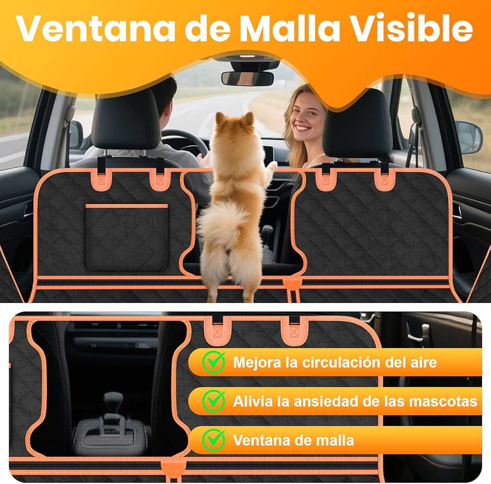 Funda de Asiento Trasero de Lujo para Perros